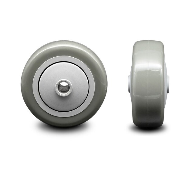 SCC - 3" Gray Poly on Polyolefin Wheel Only - 3/8" Bore - 300 lbs Capacity